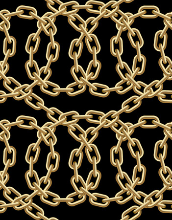 Vector seamless pattern of golden chainsのイラスト素材