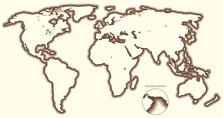 Stippled outside world stylized vector mapのイラスト素材