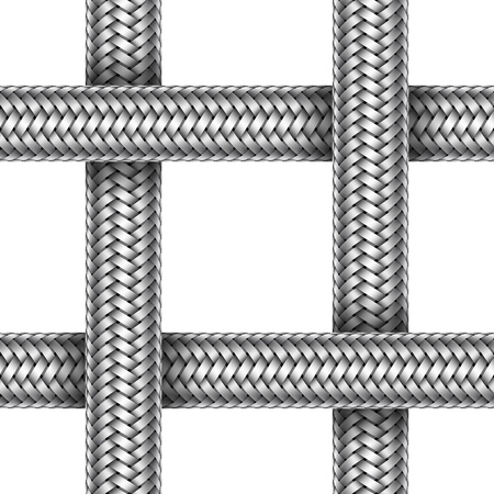 Vector seamless pattern of intersected braided metal cableのイラスト素材