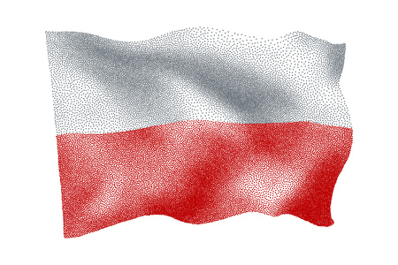 Flag of Poland - Vector stippled illustrationのイラスト素材