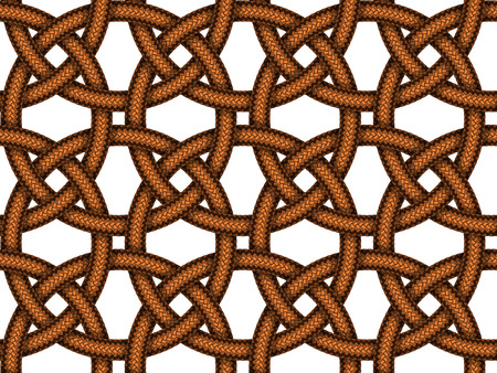 Vector seamless pattern of  intersected brown leather braided cordsのイラスト素材