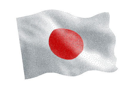 Flag of Japan - Vector stippled illustrationのイラスト素材