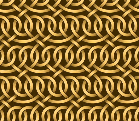 Vector seamless pattern of golden ribbonsのイラスト素材