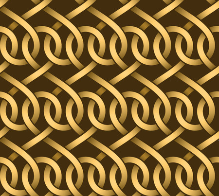 Vector seamless pattern of golden ribbonsのイラスト素材