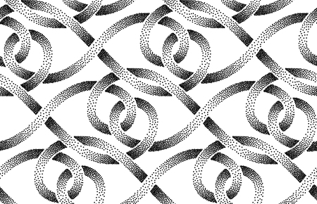 Vector seamless pattern of stippled ribbonsのイラスト素材