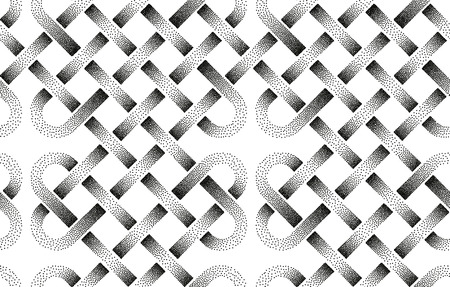 Vector seamless pattern of stippled ribbonsのイラスト素材