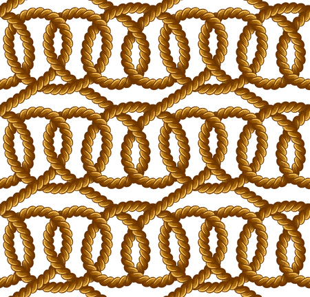 Rope vector seamless pattern on white backgroundのイラスト素材
