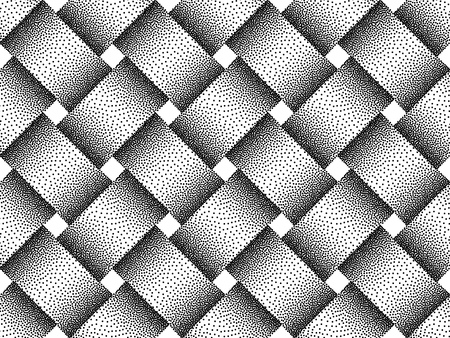 Vector seamless decorative pattern of woven bars. Stipple texture.のイラスト素材