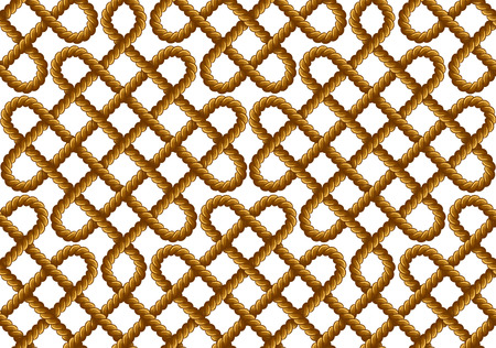 Rope vector seamless pattern on white backgroundのイラスト素材