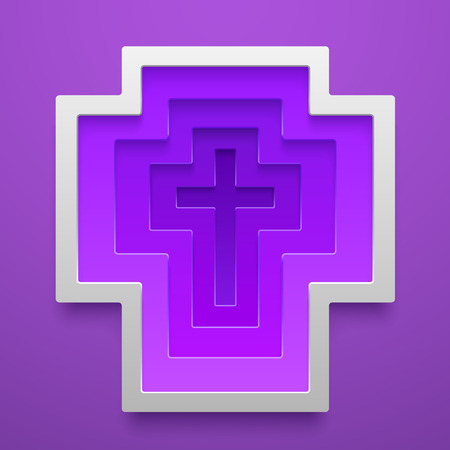 Vector Christian Cross icon shape. Religion decorative template. Concept design for cards, posters, flyers, stickers.のイラスト素材