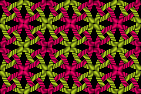 Seamless decorative pattern of colored intersected fiber. Vector Illustrationのイラスト素材