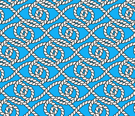 A vector seamless pattern of outlined ropes.のイラスト素材