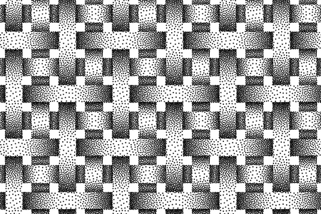 Vector seamless decorative pattern of woven bands. Stipple texture.のイラスト素材