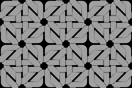 Seamless pattern of weaved square shaped wires. Vector repeating geometric background.