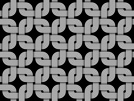 Vector seamless decorative pattern of woven square shaped metallic wires. Repeating geometric illustration.のイラスト素材