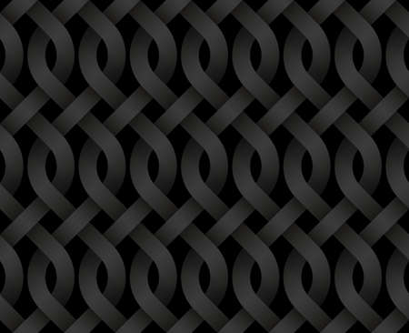 Vector seamless decorative pattern of bands braided in the form of curls. Repeating White geometric texture illustration.のイラスト素材