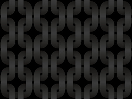 Black seamless decorative pattern of woven square shaped bands. Vector dark texture repeating geometric background illustration.のイラスト素材