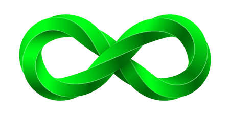 Infinity sign made of twisted pentagonal rod. Mobius strip symbol. Vector illustration isolated on...