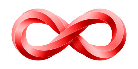 Infinity sign made of twisted hex rod. Mobius strip symbol. Vector illustration isolated on white background.のイラスト素材