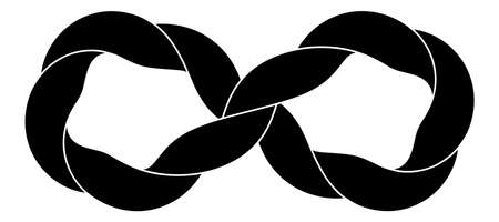 Infinity sign made with twisted triangular rod. Stylized endess symbol. Tattoo flat design illustration.の写真素材