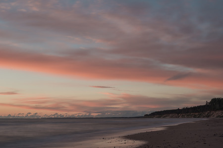 Rough Baltic Sea evening sunset colorsの写真素材