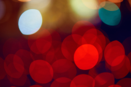 Night city street lights bokeh background abstractの写真素材