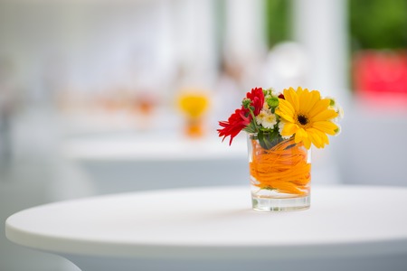 table decoration flowers bouquet on the tableの写真素材
