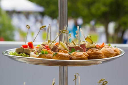 Buffet table corporate. table appointments for corporateの写真素材