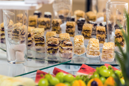 Sweet table at a wedding. Candy barの写真素材