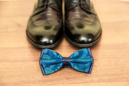 Set groom. Mens Accessories in blueの写真素材