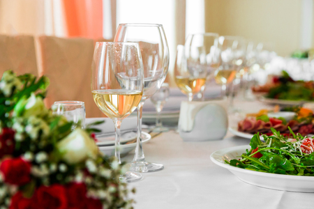 Serving banquet tableの写真素材