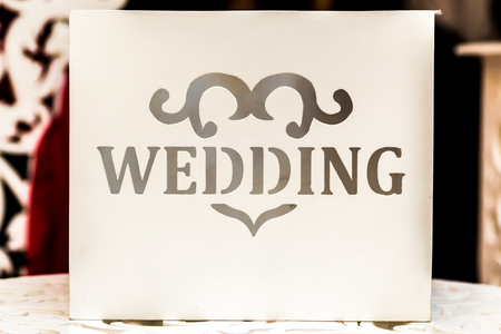 Wedding card with a wedding inscription for wedding greetings and giftsの写真素材