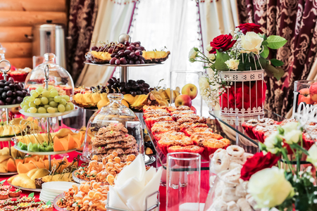 Sweet table. Catering food Buffet tableの写真素材