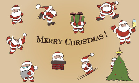 merry christmas multi santaの写真素材