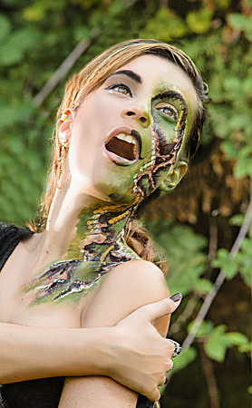 posing portrait frontの写真素材