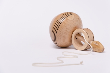 Big wooden spinning topの写真素材