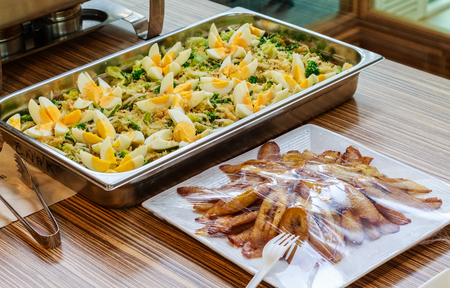Food Asian Buffet Food Fresh Meat With Vegetables for Wedding or Partyの写真素材