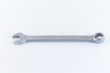 wrench spanner tool isolated on white backgroundの写真素材