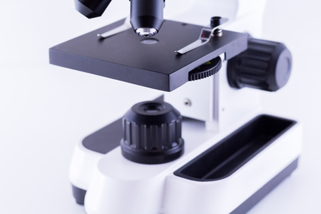 microscope for laboratory or hospital use isolated on white background