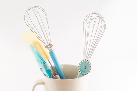 Bakery Utensils Kitchen Utensils for baking cooking cake pie bread or pastry isolated on white backgroundの写真素材