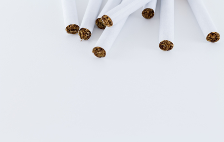 cigarettes for smoking isolated on white backgroundの写真素材