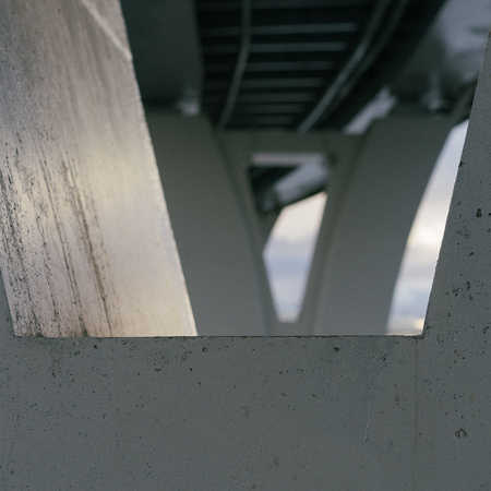 Abstract view between a frames is made of concrete coloumns.の写真素材