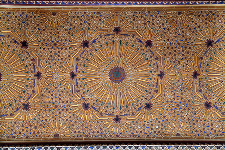 Detail of the dome of the Hassan II Mosque in Casablanca, Moroccoの写真素材