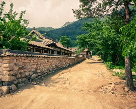 The old-style houses of a folk village in Asia のeditorial素材