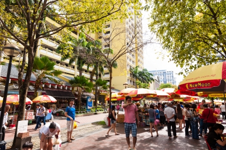 Street market in Singapore のeditorial素材