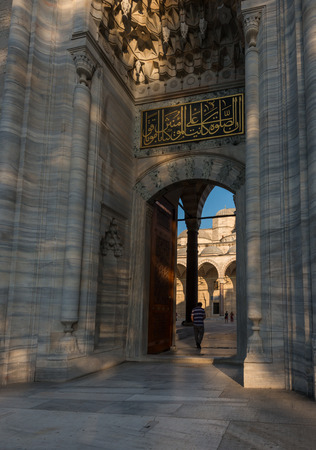 Architectural detail of Suleymaniye Mosque in Istanbul, Turkey.の写真素材