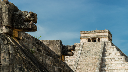 The ancient Mayan ruins at Chichen Itza, Mexico.の写真素材