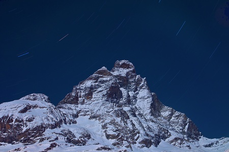 stars movement on the top of cervinoの写真素材