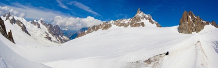 Mont Blanc massif. panorama of the Italian Alpsの写真素材
