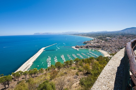 panoramic views of the Sicilian coast. Castellammare del Golfo.の写真素材